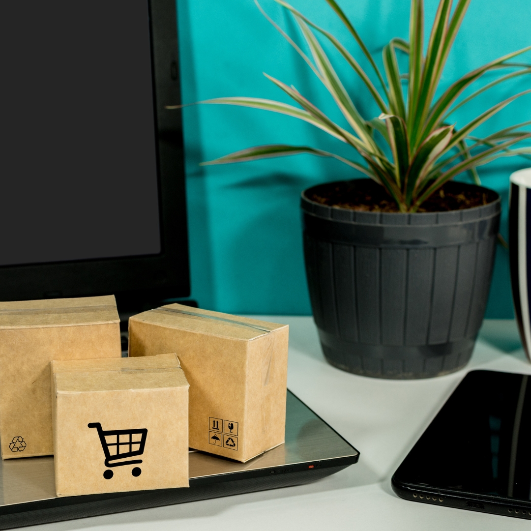 shopping cart blocks on a laptop