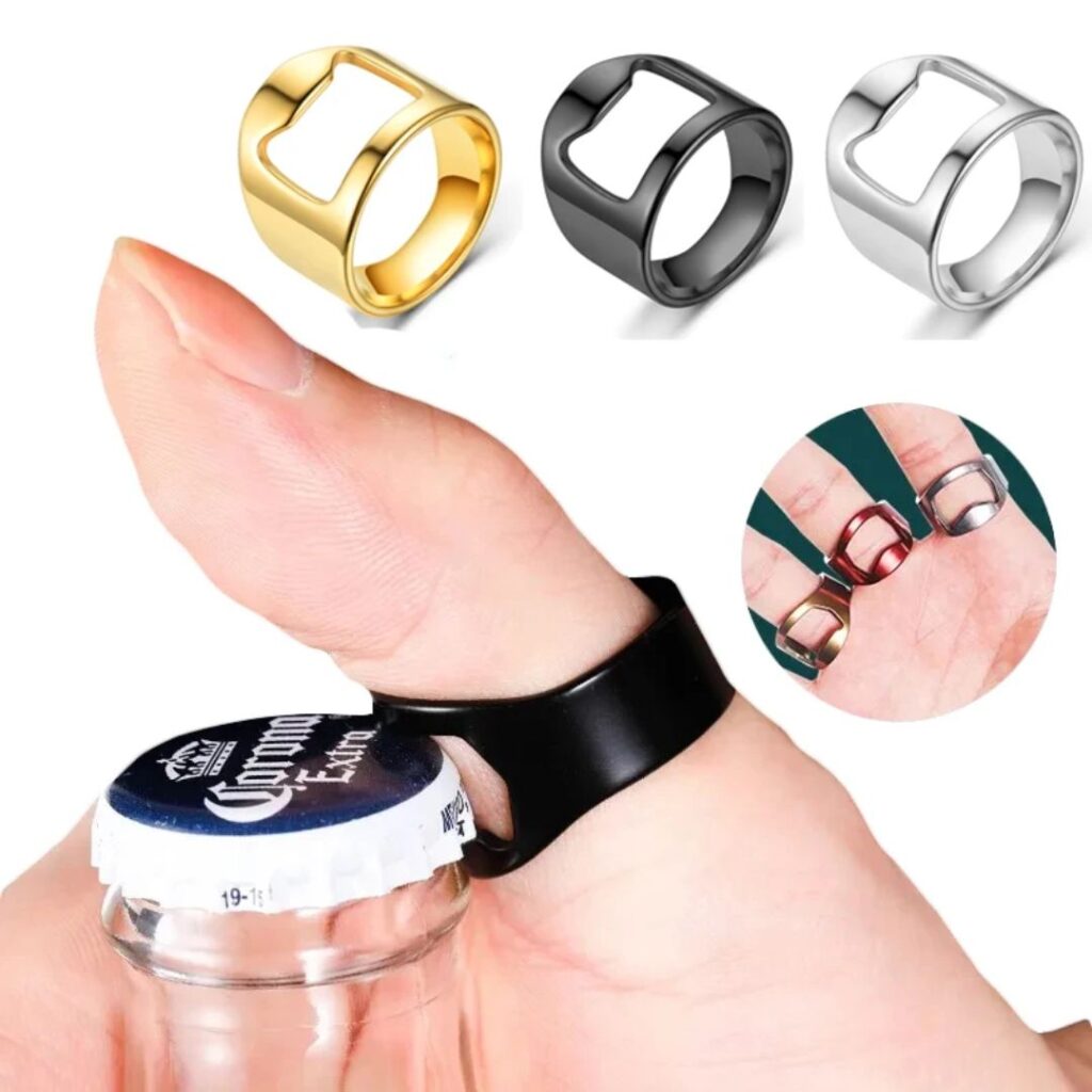 Stainless Steel Punk Ring Bottle Opener – Party Essential, Fashionable Beer Accessory